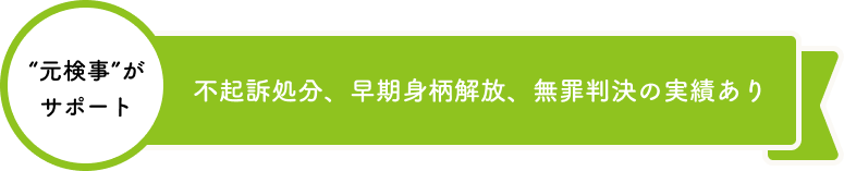 不起訴処分、早期身柄解放、無罪判決の実績あり