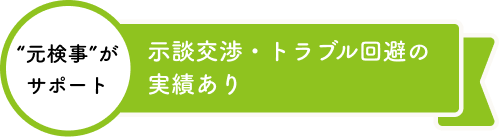 示談交渉・トラブル回避の実績あり